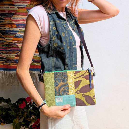 Bolso yin yang verde y azul