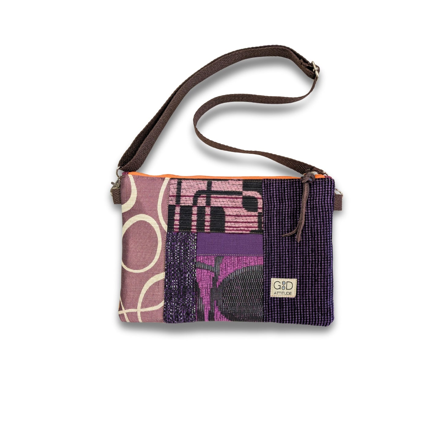 Bolso yin yang lila y tierra