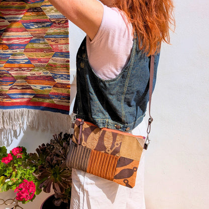 Bolso yin yang lila y tierra
