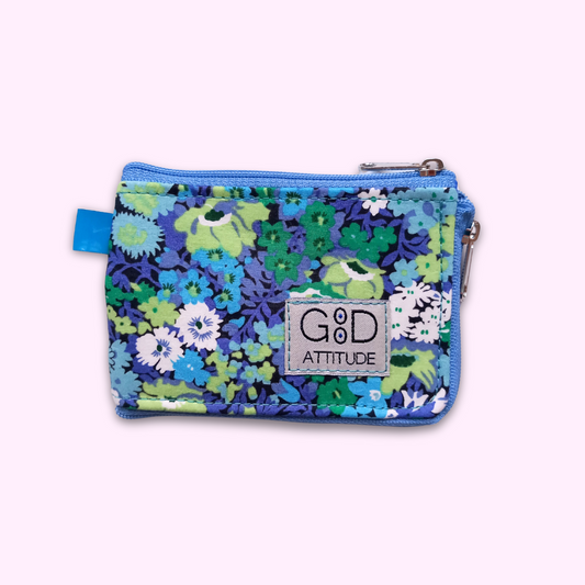 Monedero verde floral