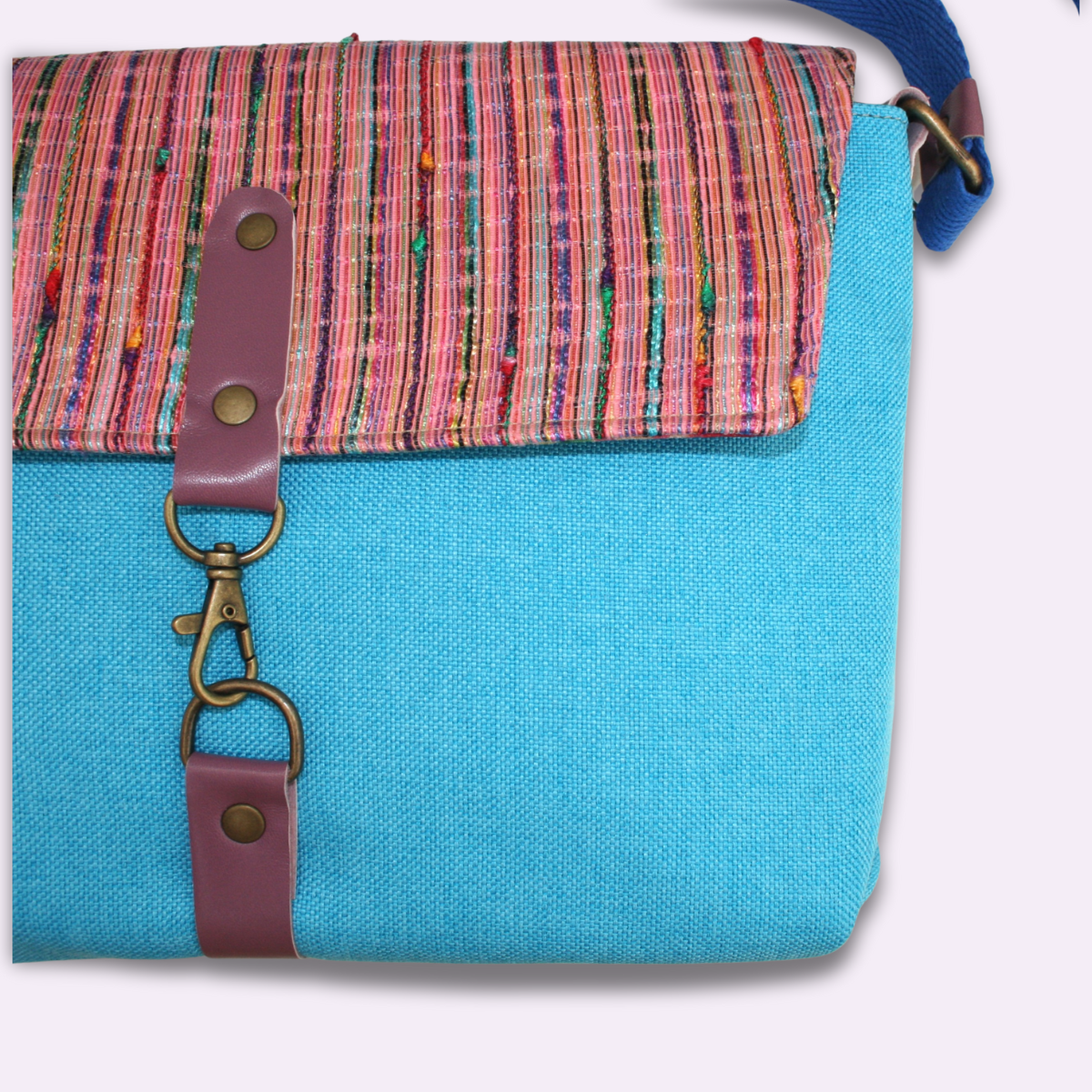 Bolso Atenea azul rayado