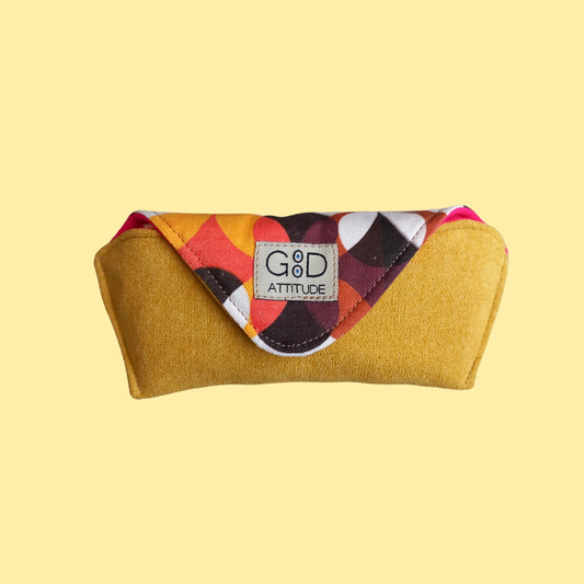 Funda para gafas retro amarillo