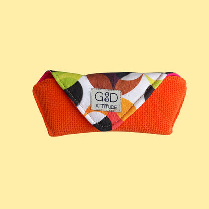 Funda para gafas retro naranja