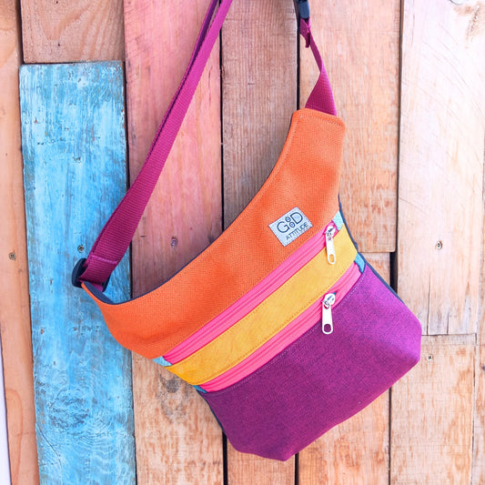 bolso de cadera artesanal colorido