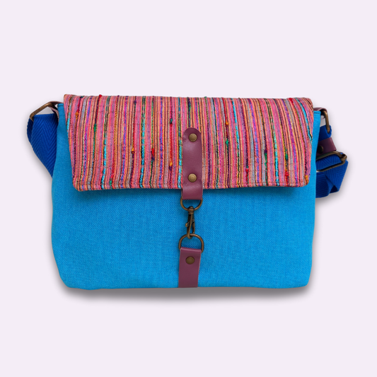 Bolso Atenea azul rayado