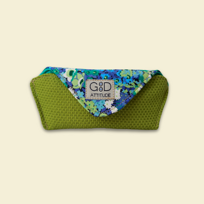 Funda para gafas floral verde