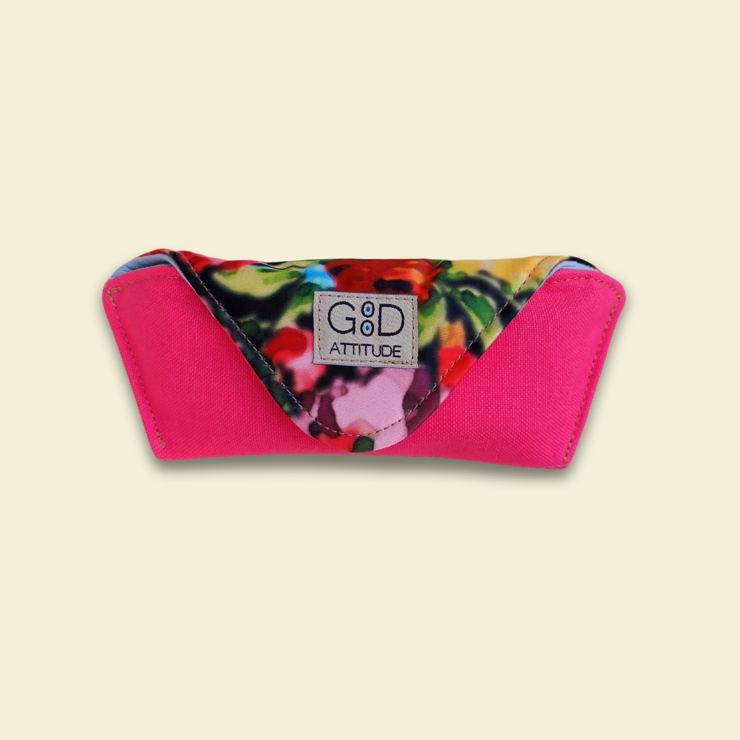 Funda para gafas flores fuxia