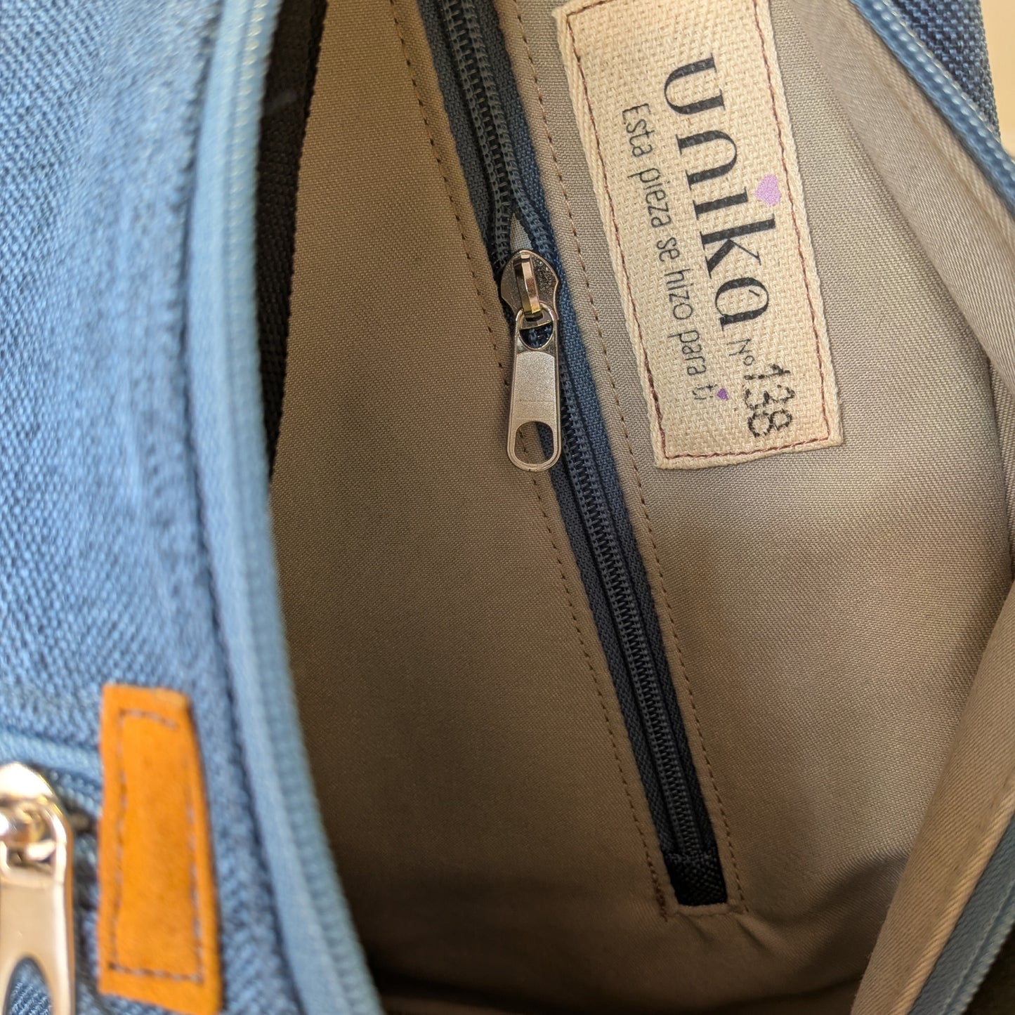 Mochila antirrobo Irati vaquero óxido y azul  nº 138 PEQUEÑA