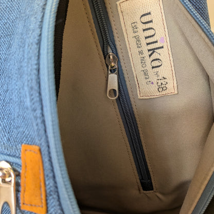 Mochila antirrobo Irati vaquero óxido y azul  nº 138 PEQUEÑA