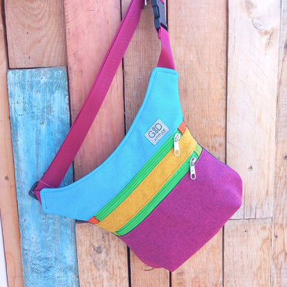 bolso riñonera colorido de tela